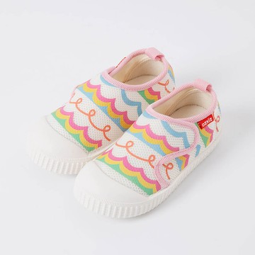 韓國 OZKIZ - 水陸兩穿！網眼透氣玩水沙灘鞋/休閒鞋-彩虹塗鴉紋