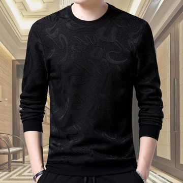 男士長袖t恤春秋季薄款上衣2025新款潮流百搭寬松潮牌圓領衛衣男