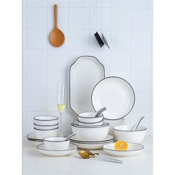 碗碟套裝家用北歐創意簡約餐具套裝陶瓷盤子菜盤碗盤湯碗套碗組合