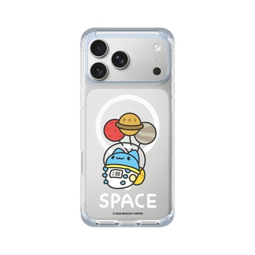 iPhone 17 Pro Max ClearX (MagSafe 兼容) 冰透藍 - 貓貓蟲咖波 Bugcat Capoo - 咖波漂浮星球