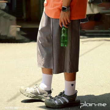 plain-me [西料拼接打摺] 短褲 西裝褲 七分褲 休閒短褲 寬褲 [PLN1735-252]