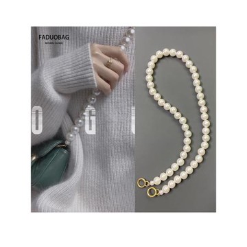 趙露思同款珍珠鏈條斜挎包鏈女百搭包包鏈條配件ins潮網紅單肩