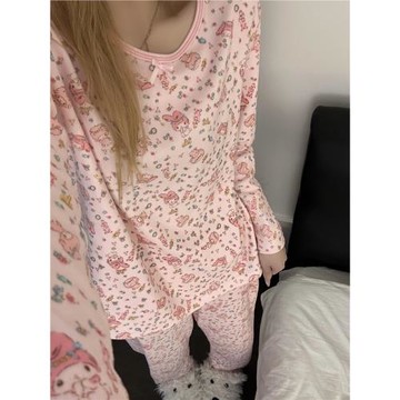 蜜粉美樂蒂德絨睡衣女冬季2025加厚保暖磨毛可愛卡通家居服兩件套