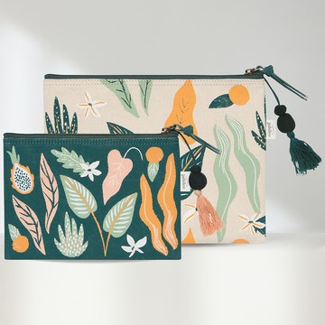 DANICA Jubilee單層收納袋2件(熱帶植物)