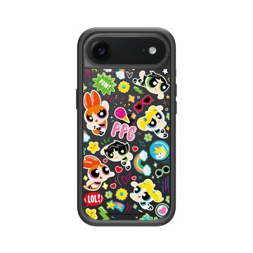 iPhone Air Mod NX -邊框背蓋組合 (相機按鈕) 黑 - The Powerpuff Girls 飛天小女警 - 可愛小女警貼紙款