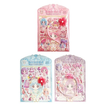 髮飾少女泡綿貼紙(款式隨機出貨)【九乘九購物網】