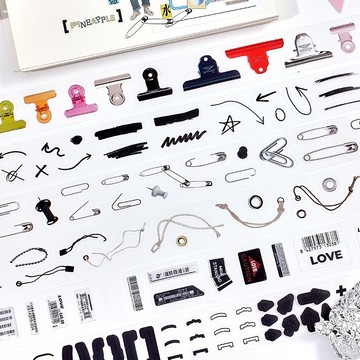 【記憶歸檔】實用元素手帳膠帶 簡約基礎手帳DIY素材貼紙 6款入