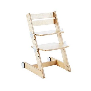 大將作 kid2youth - Qmomo 兒童成長餐椅(附輪) 單椅-白樺木