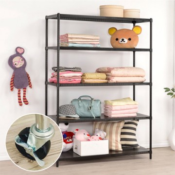 玩鐵王 (贈輪組)台灣製120*45*180五層沖孔烤漆架(2色)鐵架/層架/鐵力士架