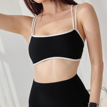 Edge撞色螺紋美背運動內衣 - 4色