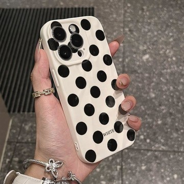 可愛手機殼 適用蘋果手機殼 防摔黑色圓點iPhone17手機殼適用蘋果12 13 14 15 16 蘋果 13 手機殼