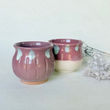 絳紫。盆栽 陶盆 有孔花盆 手工陶器 新年禮物