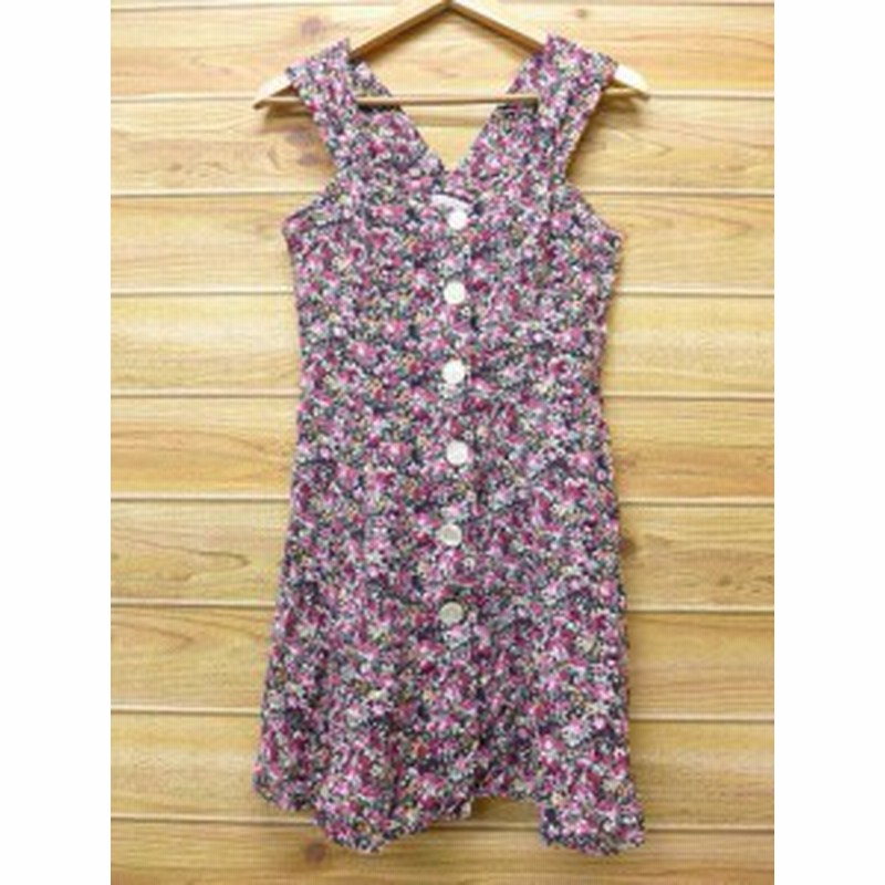 古着 ノースリーブ ワンピース 90年代 花 エンジ他 通販 Lineポイント最大1 0 Get Lineショッピング