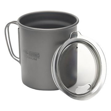 RHINO 犀牛 超輕鈦合金斷熱杯 附杯蓋  鈦色  1個