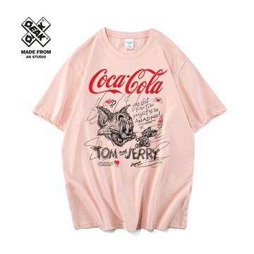 2021貓和老鼠聯名T恤湯姆和杰瑞短袖男女情侶裝學生寬松大碼潮ins