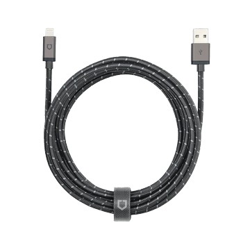 Lightning 對 USB-A 傳輸/充電線 1.2公尺 黑色編織傳輸充電線