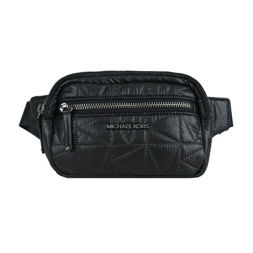 MICHAEL KORS WINNIE黑字菱格尼龍腰包-中/黑 _廠商直送