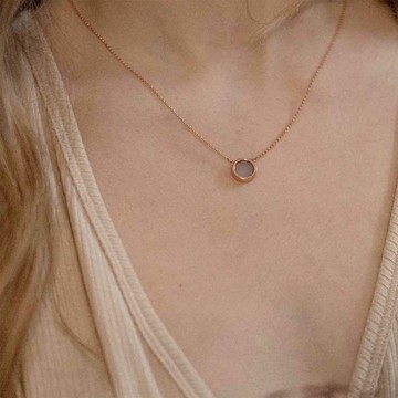 紫玉項鍊 圓形 - 天然翡翠 - 保證A玉