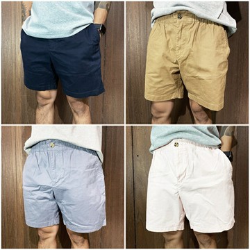 美國百分百【全新真品】Tommy Hilfiger 短褲 棉質 鬆緊 TH 休閒褲 logo 素面 多色 CK57