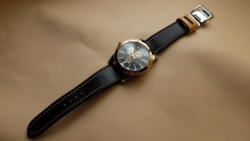 簍空皮革錶帶 手工錶帶 / leather watch band, watch strap 撞色