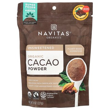 Navitas Organics, 有機可可粉，無糖，8 盎司（227 克）
