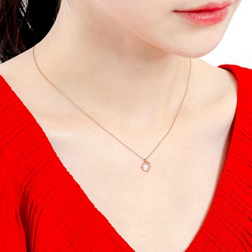 京華鑽石 10K 玫瑰金項鍊 迪士尼公主系列 白雪公主蘋果寶石