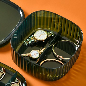 輕奢首飾飾品透明收納盒耳環耳釘發飾便攜收納兒童項鏈發夾大容量