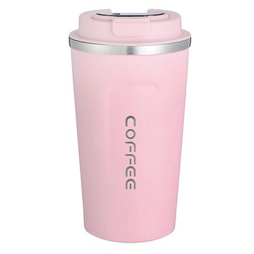 AHOYE 不鏽鋼隨身便攜隔熱杯  1個  380ml  柔粉色