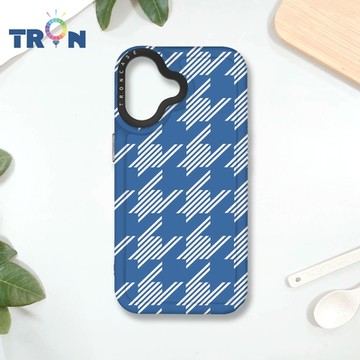 TRON IPHONE 16 條紋千鳥紋 MAGSAFE 磁吸 防摔 太空殼 透黑 手機殼