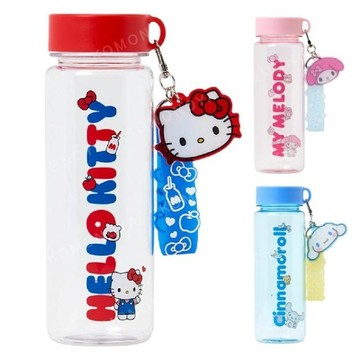 小禮堂 Sanrio 三麗鷗 透明旋轉冷水壺附吊飾 520ml (姓名款) Kitty 美樂蒂 大耳狗