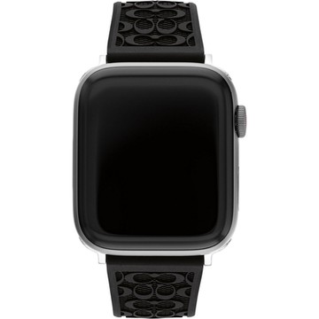 COACH Apple Watch 錶帶 42/44/45mm 適用 矽膠錶帶 週年慶狂歡 送禮推薦-黑色(不含手錶)