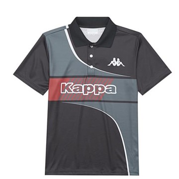 KAPPA義大利 時尚型男舒適吸濕排汗POLO衫 黑 深灰 34177KW005