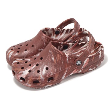 Crocs 卡駱馳 洞洞鞋 Classic Marbled Clog 男女鞋 深土棕 經典大理石花紋 克駱格 2068672FM