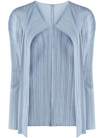 Pleats Please Issey Miyake - Mc August pleated cardigan - women - Polyester - 3 - Blue