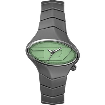 DIESEL D-Rush 前衛工業風手錶 男錶-綠x槍灰色/42mm DZ2241