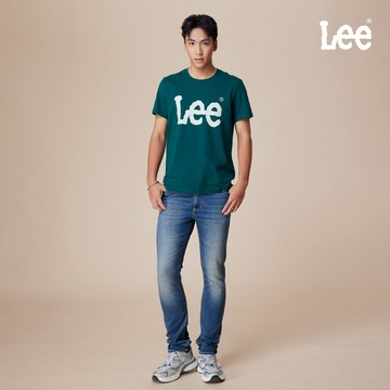 Lee 709 彈性低腰修身小直筒牛仔褲 男 中藍洗水 LB617013558