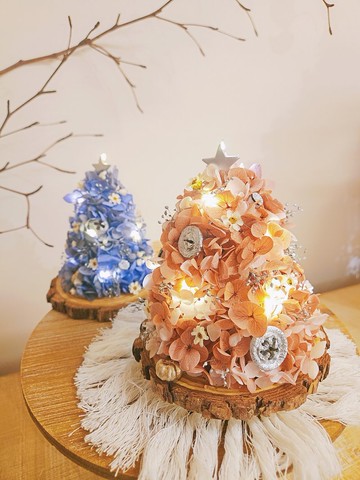 【獨家聖誕diy禮盒】手做永生繡球花聖誕樹 材料包  聖誕節禮物