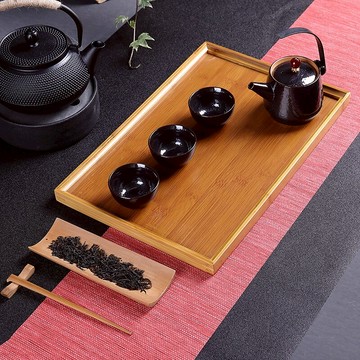 豹霖竹木功夫茶具茶盤家用小茶臺套裝茶托盤竹制小號儲水竹子簡約