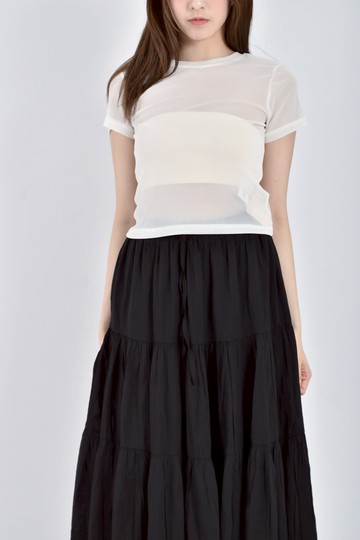 加購優惠(S) pazzo透膚白色短袖上衣