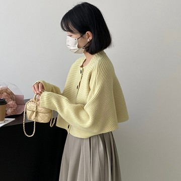 【巴黎精品】現貨+預購 針織外套長袖針織衫-蝙蝠袖圓領短款純色女外套5色a1cz45