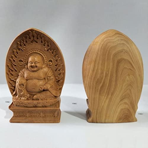 仏像 ミニ 布袋様 置物 七福神の置物 ツゲ製高級木彫り