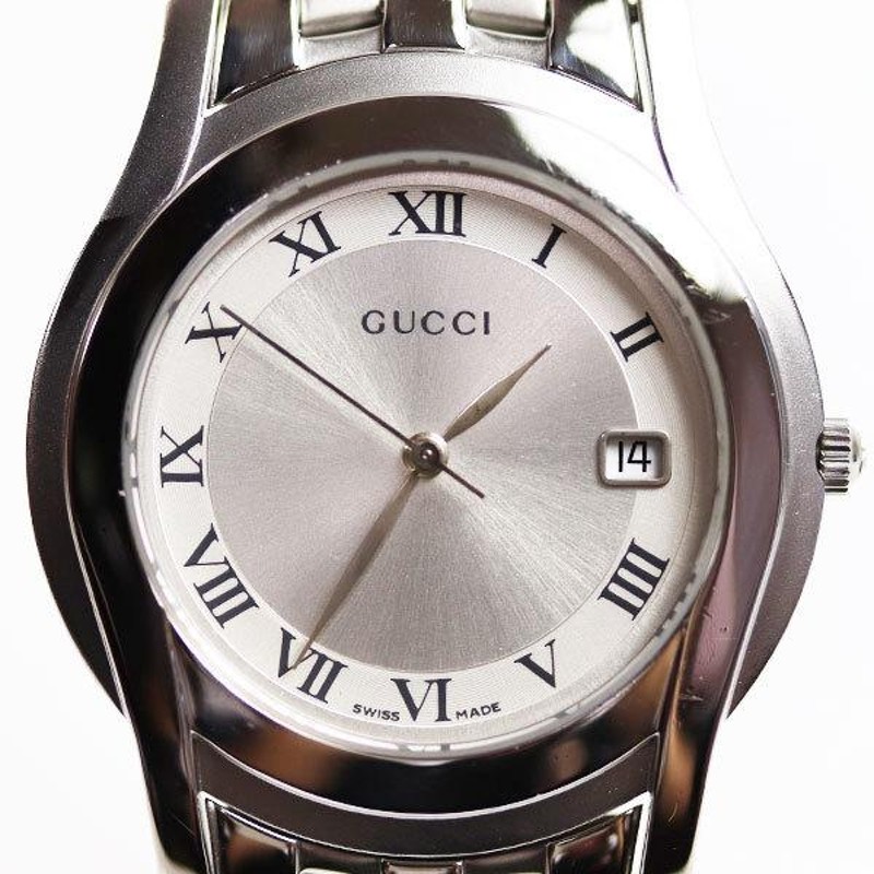 グッチ GUCCI Gクラス メンズ 腕時計5500M/YA055506 シルバー クオーツ/中古/MT2827 | LINEショッピング