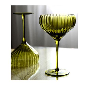 高顏值復古雞尾酒杯法式高腳杯瑪格麗特洋杯馬天尼杯酒吧綠色杯子