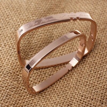 玫瑰金手環 純銀手鍊 -時尚方形愛之光生日母親節禮物男女飾品(單件)73cj25【獨家進口】【米蘭精品】