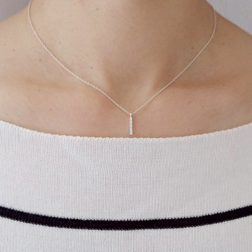 碎鑽排鑽項鍊 925純銀 CZ