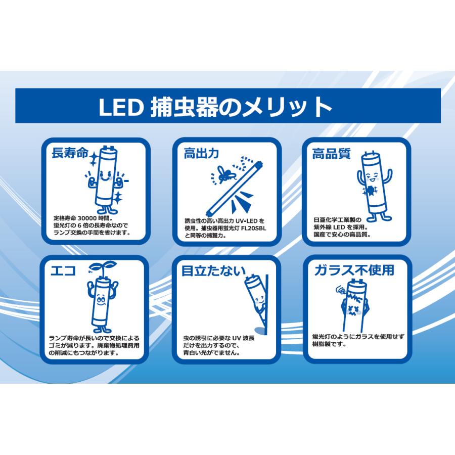 ベンハー　粘着式捕虫器(直管形LED捕虫器)　ムシポン　LT20BL 16-MP×1灯　壁付型　片面誘引型　目隠しなし　よこ型　MP-L2000K