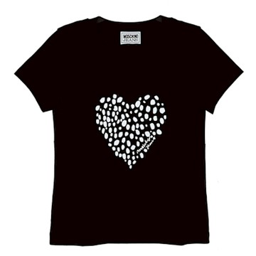 MOSCHINO 愛心點點圖樣棉質短T(黑)