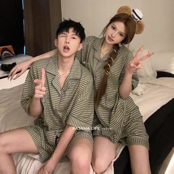 【巴斯光年】情侶睡衣夏季短袖純棉男女可愛卡通家居服套裝可外穿