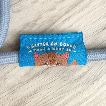 Oops Meow - 貓織嘜黑色金屬扣款8mm手機掛繩-灰色款