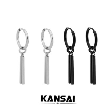 KANSAI 雙短棍耳環 小眾設計師款 高級 潮酷 ins個性 嘻哈 百搭 高階男女